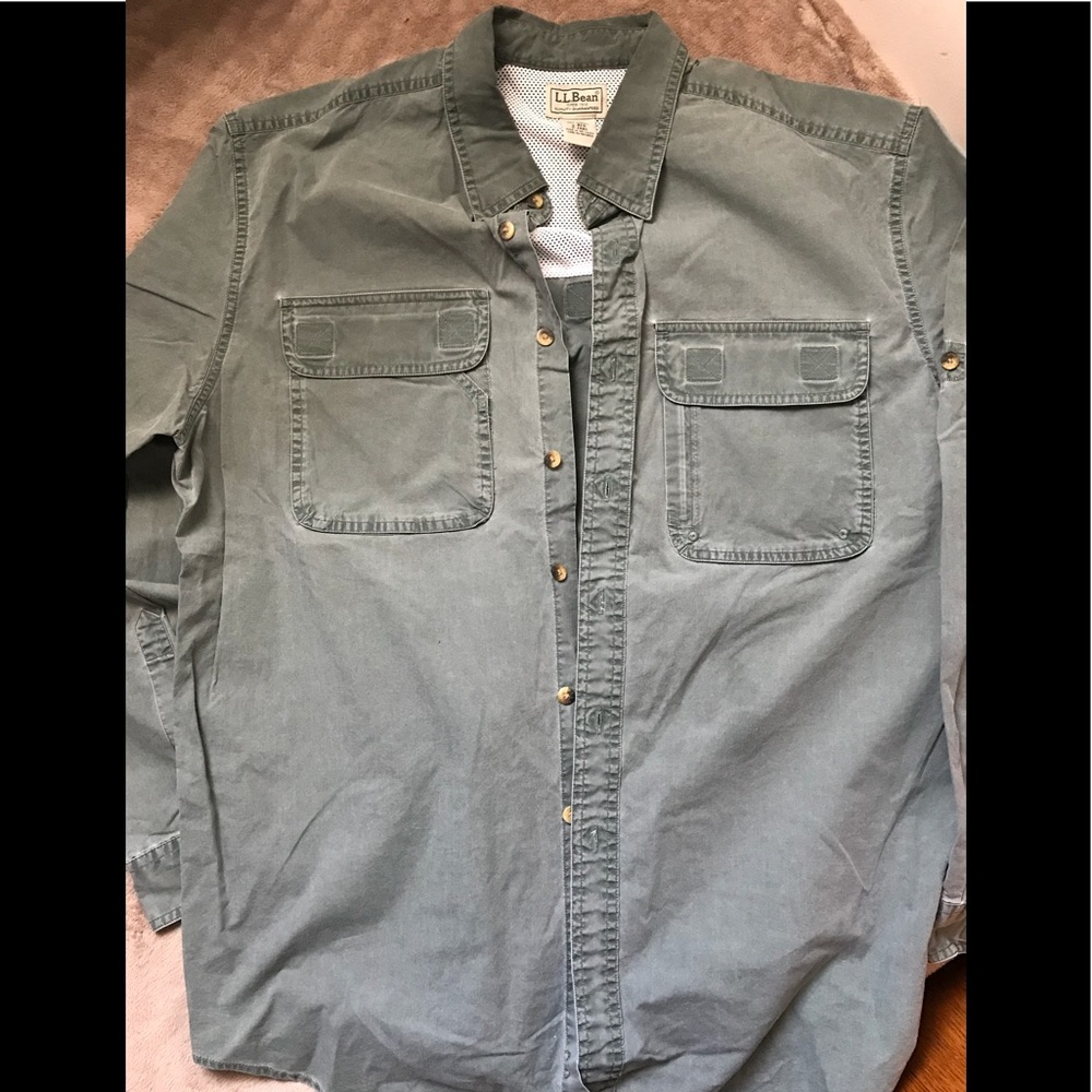 Olive green L.L. Bean shirt (L)